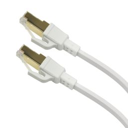 Labgear White Shielded RJ45 Cat 8 Patch Lead 10m