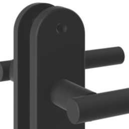 Cooke & Lewis Asker Fire Rated WC Lever on Backplate Handle Pair Matt Black