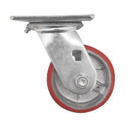 Essentials Industrial Swivel Castor 100mm Red