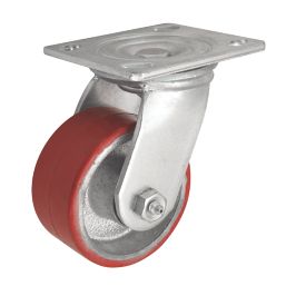 Essentials Industrial Swivel Castor 100mm Red
