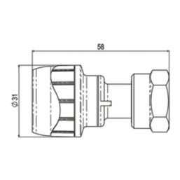 PolyPlumb Enhanced  Plastic Push-Fit Straight Tap Connector 15mm x 1/2"