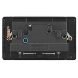 Arlec  13A 2-Gang SP Switched Socket Antique Brass  with Black Inserts