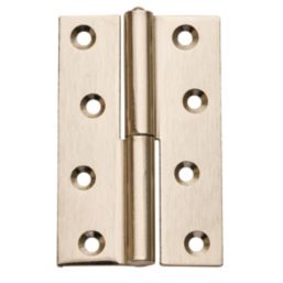 Smith & Locke Satin Nickel  Lift Off Butt Hinges 100mm x 64mm 2 Pack