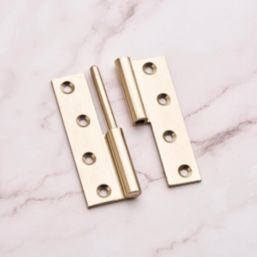 Smith & Locke Satin Nickel  Lift Off Butt Hinges 100mm x 64mm 2 Pack