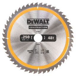 DEWALT  Wood Construction Circular Saw Blade 250mm x 30mm 48T