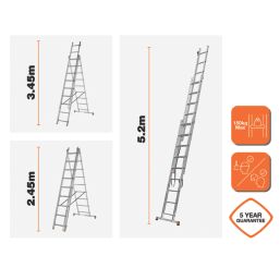 Magnusson  Aluminium 5.2m Combination Ladder