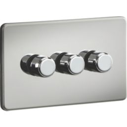 Knightsbridge  3-Gang 2-Way LED Intelligent Dimmer Switch  Polished Chrome