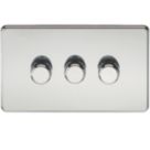 Knightsbridge  3-Gang 2-Way LED Intelligent Dimmer Switch  Polished Chrome