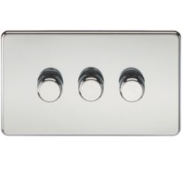 Knightsbridge  3-Gang 2-Way LED Intelligent Dimmer Switch  Polished Chrome