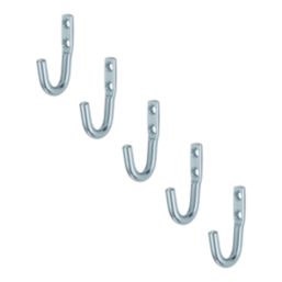 Essentials Single Hooks Zinc Plated 40mm 5 Pack