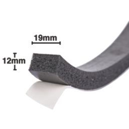 Stormguard Jumbo Rubber Foam Weatherstrips Black 3m 3 Pack