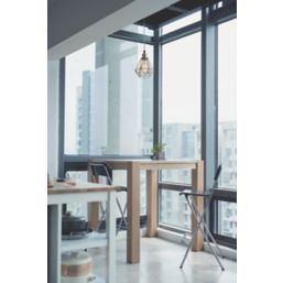 Knightsbridge  Brushed Chrome Steel Diamond-Shaped Pendant Cage