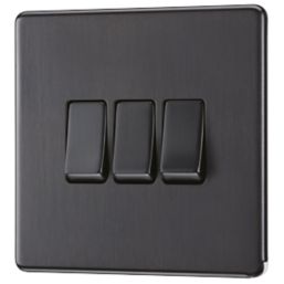 LAP  20A 16AX 3-Gang 2-Way Light Switch  Slate Grey