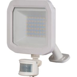 Luceco Castra Outdoor LED Floodlight With PIR Sensor White 30W 3150lm