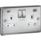 Knightsbridge  13A 2-Gang SP Switched Socket + 4.0A 20W 2-Outlet Type A & C USB Charger Polished Chrome with White Inserts