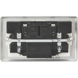 Knightsbridge  13A 2-Gang SP Switched Socket + 4.0A 20W 2-Outlet Type A & C USB Charger Polished Chrome with White Inserts