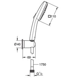 Grohe Vitalio Comfort 110 Set with Wall Shower Holder Matt Black