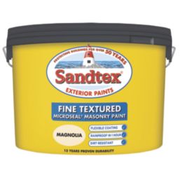 Sandtex 10Ltr Fine Textured Magnolia Masonry Paint