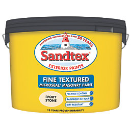 Sandtex  Fine Textured Ivory Stone Masonry Paint 10Ltr