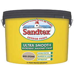 Sandtex  Ultra Smooth Mid Stone Masonry Paint 10Ltr