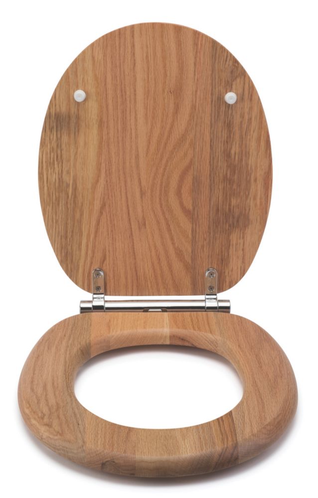 Oblong wood on sale toilet seat