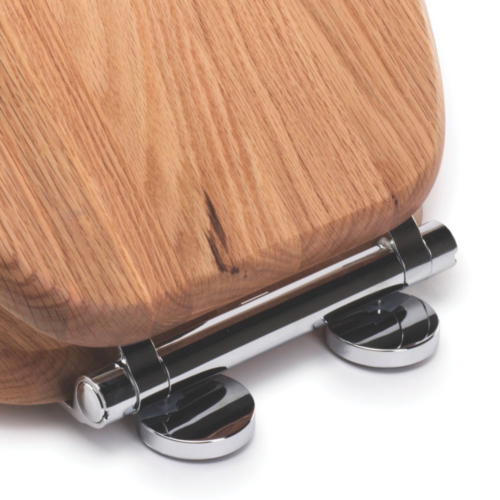 Croydex Rutland Soft Close with Quick Release Toilet Seat Solid Oak Natural Screwfix