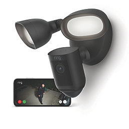 Ring Cam Pro 8SF1E1-BEU0 Black Wired 1080p Outdoor Smart Camera with Floodlight with PIR Sensor