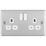 LAP  13A 2-Gang SP Switched Plug Sockets Brushed Stainless Steel  with White Inserts 5 Pack