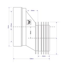 McAlpine  Rigid 40mm Offset Toilet Pan Connector White 130mm