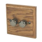 Varilight  2-Gang 2-Way LED Dimmer Switch  Medium Oak
