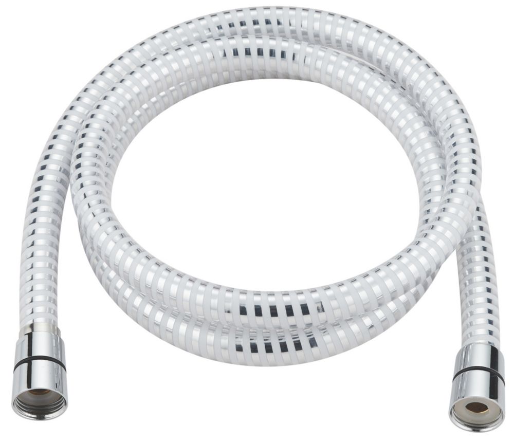 Swirl Shower Hose White / Silver 10mm x 1.5m Screwfix
