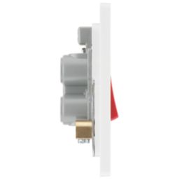 British General Evolve 45A 1-Gang 2-Pole Cooker Switch Pearlescent White with LED with White Inserts