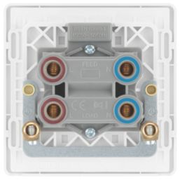 British General Evolve 45A 1-Gang 2-Pole Cooker Switch Pearlescent White with LED with White Inserts