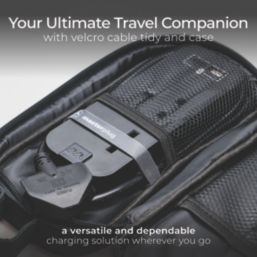 Masterplug 13A 2-Gang Unswitched  Travel Extension Lead (UK) + 3.4A 2-Outlet Type A & C USB Charger Black 0.45m