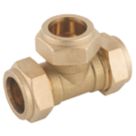Midbrass  Brass Compression Equal Tee 3/4" 2 Pack