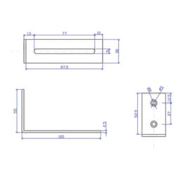 Essentials Adjustable Corner Bracket Silver 55mm x 100mm x 30mm