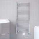Flomasta 1100mm x 500mm 852BTU Chrome Flat Electric Towel Radiator