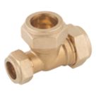 Midbrass  Brass Compression Reducing Tee 3/4" x 1/2" x 3/4"