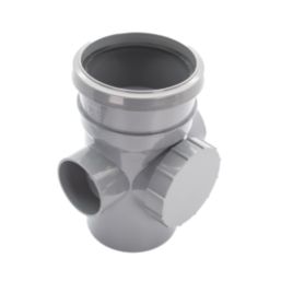 FloPlast  Push-Fit 2-Boss Single Socket Access Pipe Grey 110mm