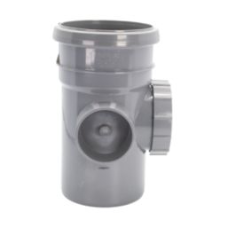 FloPlast  Push-Fit 2-Boss Single Socket Access Pipe Grey 110mm