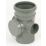 FloPlast  Push-Fit 2-Boss Single Socket Access Pipe Grey 110mm