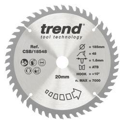 Trend  Wood/Chipboard/MDF Circular Saw Blade 185mm x 20mm 48T