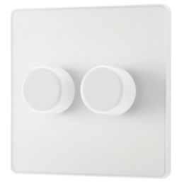 British General Evolve 2-Gang 2-Way LED Dimmer Switch  Pearlescent White with White Inserts