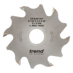 Trend CraftPro CR/BJB100T 6-Tooth Biscuit Jointing Blade 100mm x 22mm