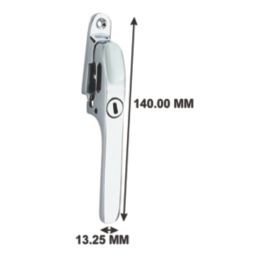 Smith & Locke Reversible Modern Lockable Casement Fastener Polished Chrome