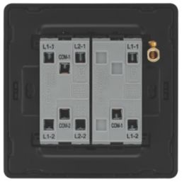 British General Evolve 20A 16AX 3-Gang 2-Way Light Switch  Black