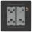 British General Evolve 20A 16AX 3-Gang 2-Way Light Switch  Black