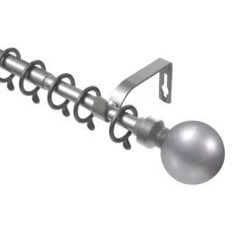 Renaissance Polished Silver Curtain Pole 16/13mm x 120-210cm