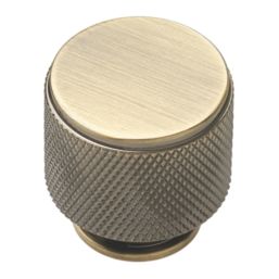 Elite Knobs & Handles Kensington Knurled Cabinet Knob Antique Brass 25mm