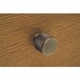 Elite Knobs & Handles Kensington Knurled Cabinet Knob Antique Brass 25mm